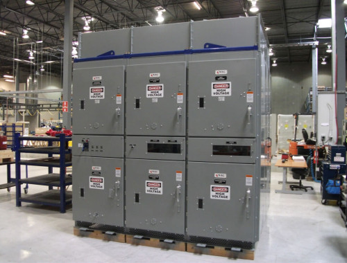 Arc Resistant MV Switchgear Angled View - BC Hydro Ruskin Dam