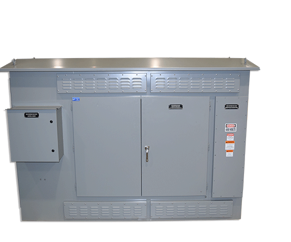 Front view of 480V 1600A low voltage switchgear